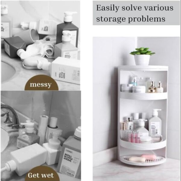 SB 360° Rotating Corner Shelf–Multi-Functional Wall-Mounted Rack - Image 4