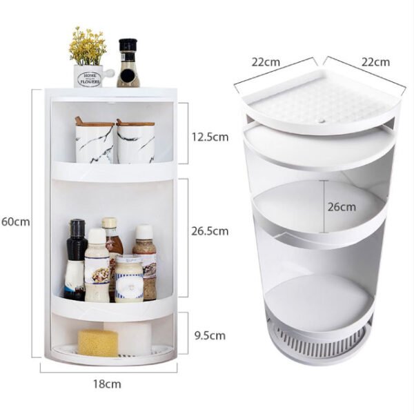 SB 360° Rotating Corner Shelf–Multi-Functional Wall-Mounted Rack - Image 2