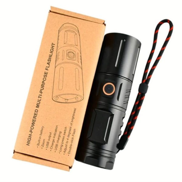 Rechargeable Led Torch Light With Power Bank - Image 4