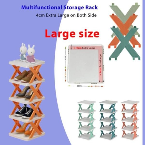5 Layers Simple Shoe Rack Folding Shoe Cabinet Multi-layer Shoes Storage - Image 2