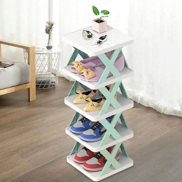 5 Layers Simple Shoe Rack Folding Shoe Cabinet Multi-layer Shoes Storage