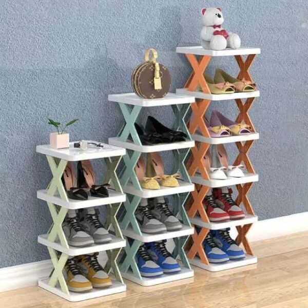 5 Layers Simple Shoe Rack Folding Shoe Cabinet Multi-layer Shoes Storage - Image 3