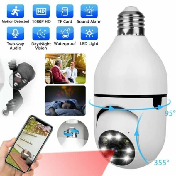 V380 বাল্ব সিস্টেম 360° মুভিং WI-FI আইপি ক্যামেরা