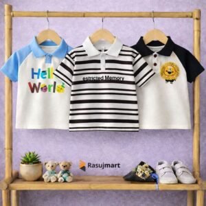 কিডস প্রিমিয়াম স্টাইলিশ পোলো শার্ট - ৩ (তিন) পিসের কম্বো