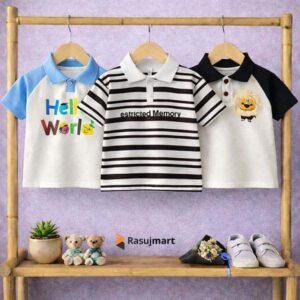 কিডস প্রিমিয়াম  স্টাইলিশ পোলো শার্ট  - ৩ (তিন) পিসের কম্বো