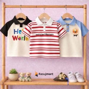 কিডস প্রিমিয়াম  স্টাইলিশ পোলো শার্ট  - ৩ (তিন) পিসের কম্বো