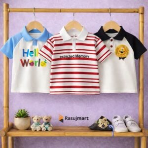 কিডস প্রিমিয়াম স্টাইলিশ পোলো শার্ট - ৩ (তিন) পিসের কম্বো