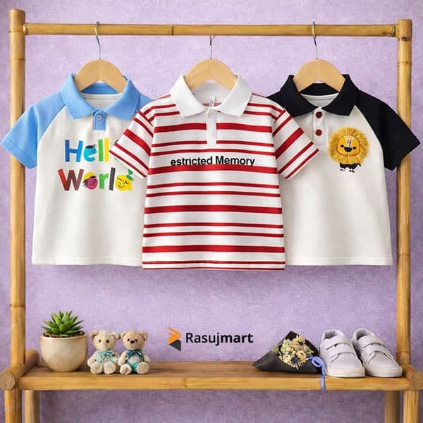 কিডস প্রিমিয়াম স্টাইলিশ পোলো শার্ট - ৩ (তিন) পিসের কম্বো