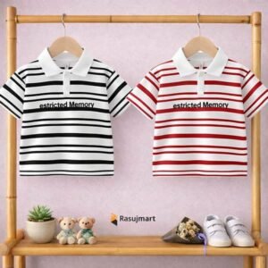 বাচ্চাদের স্টাইলিশ স্ট্রাইপ পোলো শার্ট - ২ (দুই) পিসের কম্বো