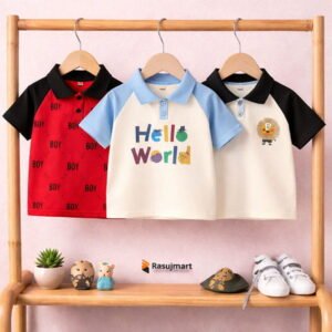 কিডস প্রিমিয়াম স্টাইলিশ পোলো শার্ট - ৩ (তিন) পিসের কম্বো